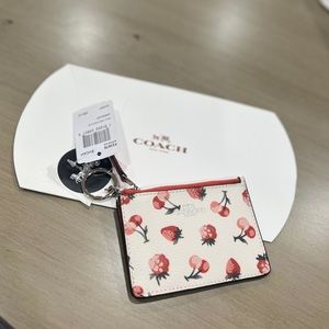 Coach Wristlet New With Tags Fruit Print Small Leather Good Wallet